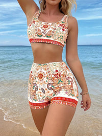 Thumbnail for Women's Ethnic Print Two-Piece Swimsuit Set - K - 3 COLORS - 1 PATTERN -