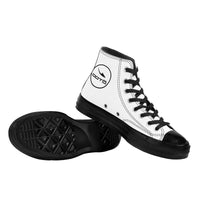 Thumbnail for OOTO - High Top Canvas Shoes - CLASSIC B & W - Black soles - 1 COLOR -