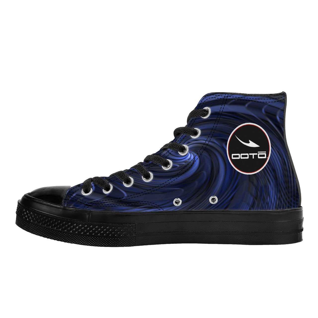 OOTO - GREEN REALITY BLUE SHIFT - SF_D71 High Top Canvas Shoes - Black soles - 1 COLOR -