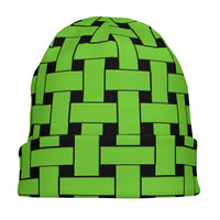 Thumbnail for OOTO - LIME WEAVE ON BLACK - HC_T6 Adult Knitted Beanie - 1 COLOR -