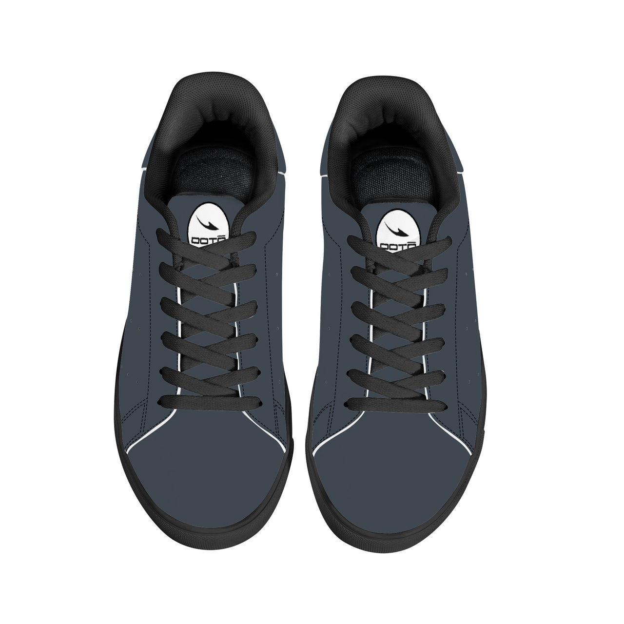 OOTO - Low-Top Synthetic Leather Sneakers - Black soles - GRAY - CLASSIC B & W - 1 COLOR -