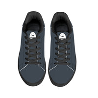 Thumbnail for OOTO - Low-Top Synthetic Leather Sneakers - Black soles - GRAY - CLASSIC B & W - 1 COLOR -