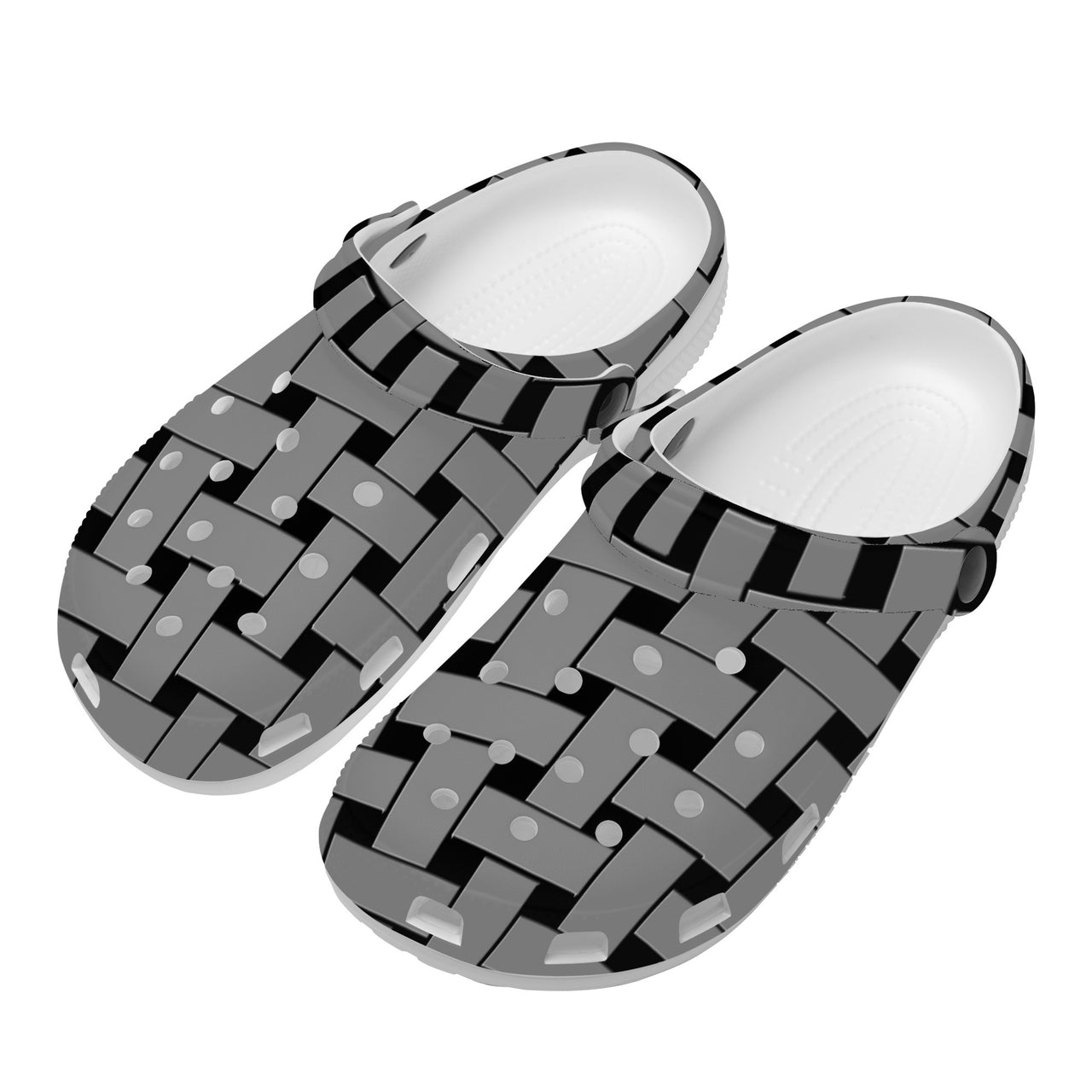 OOTO - GREY WEAVE - WITH (OPTIONAL) PIVOTING HEEL STRAP - SF_S48 -_Crocs Clogs -