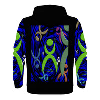 Thumbnail for OOTO - GLYPHIC EN DIMESIONAL GRASP - D57 Women's All Over Print Zip Hoodie - 1 COLOR -