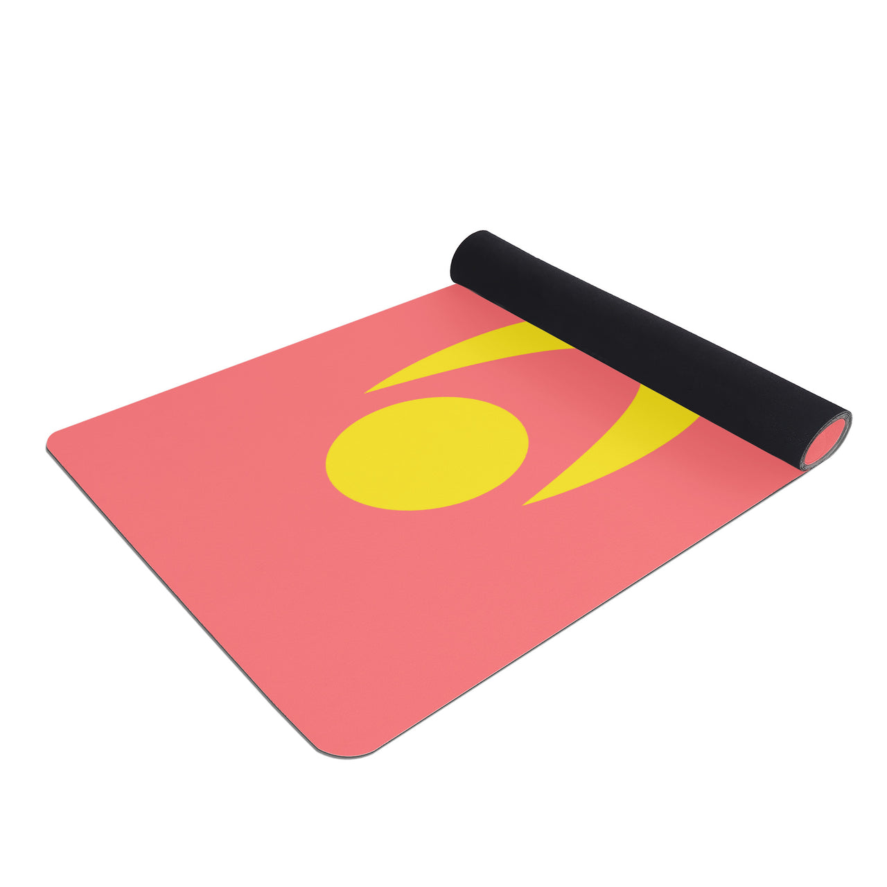 OOTO - Yoga Mat - Glyphic en neon yellow - salmon - Dash en neon blue -