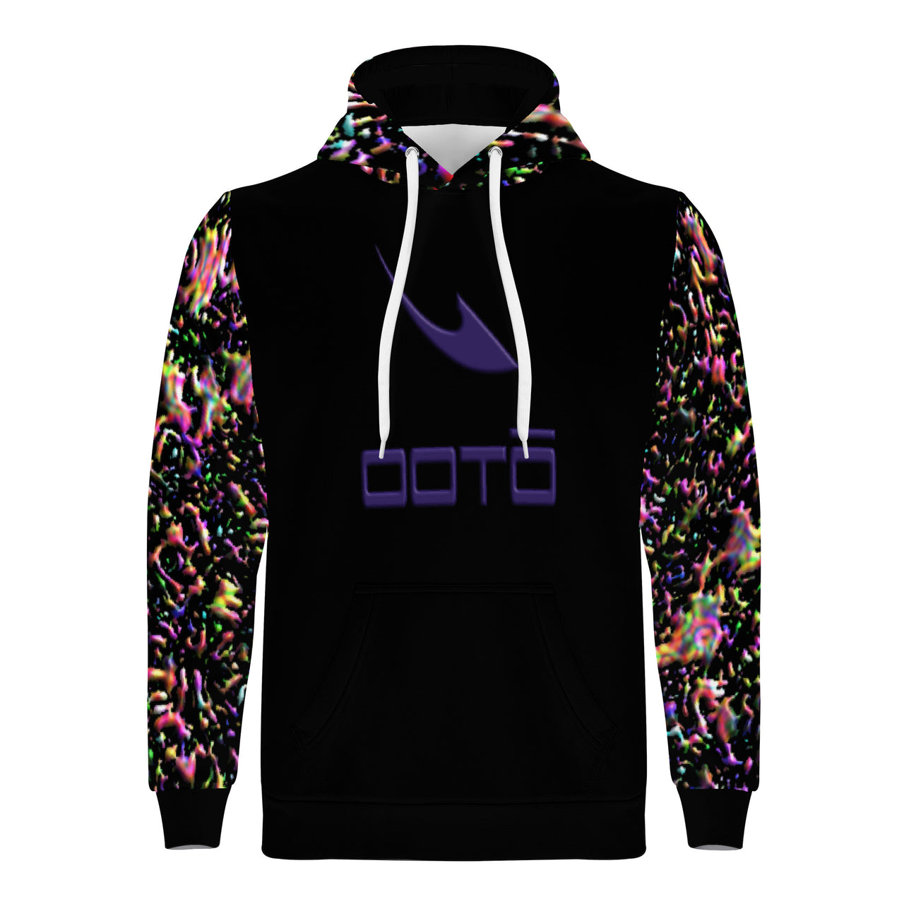 OOTO - XPARENT DASH EN PURPLE W/ CHAOTIC MESS SLEEVES & HOOD - D55 Men's Print Hoodie - 1 COLOR -