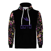 Thumbnail for OOTO - XPARENT DASH EN PURPLE W/ CHAOTIC MESS SLEEVES & HOOD - D55 Men's Print Hoodie - 1 COLOR -