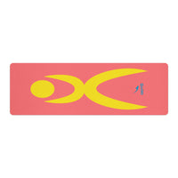 Thumbnail for OOTO - Yoga Mat - Glyphic en neon yellow - salmon - Dash en neon blue -