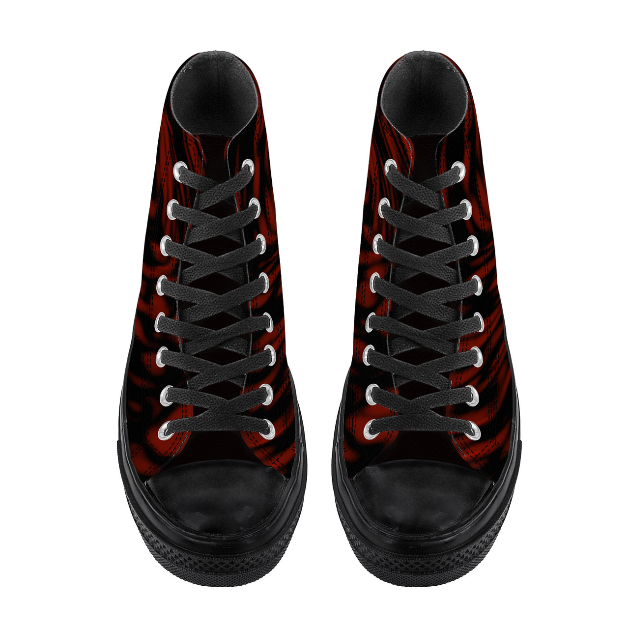 OOTO - A DARK RED EDDY - High Top Canvas Shoes  -  Black soles - 1 COLOR -