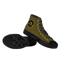 Thumbnail for OOTO - SF_D71 High Top Canvas Shoes - NOISEY OLIVE - Black soles - 1 COLOR -