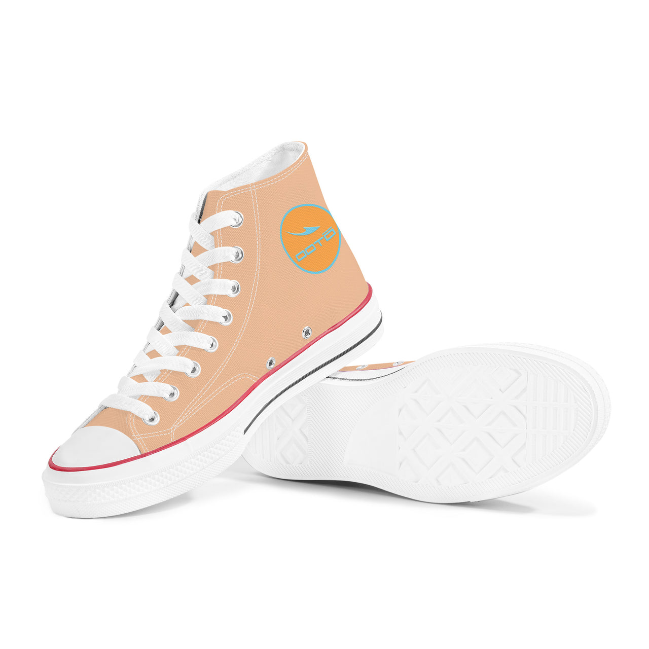 OOTO - PEACH DELIGHT - High Top Canvas Shoes - White soles - 1 COLOR -