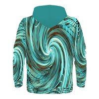 Thumbnail for OOTO - GREEN REALITY AQUATIC PHASE - D55 Men's All Over Print Hoodie - 1 COLOR -