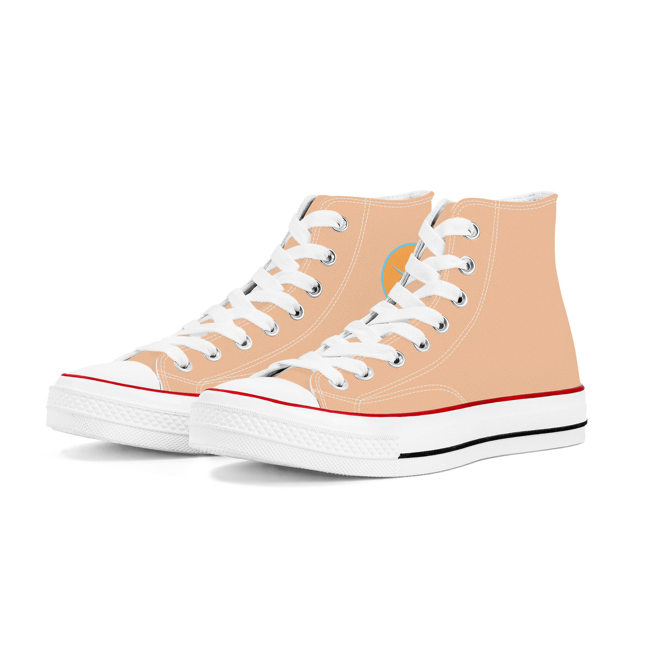 OOTO - PEACH DELIGHT - High Top Canvas Shoes - White soles - 1 COLOR -