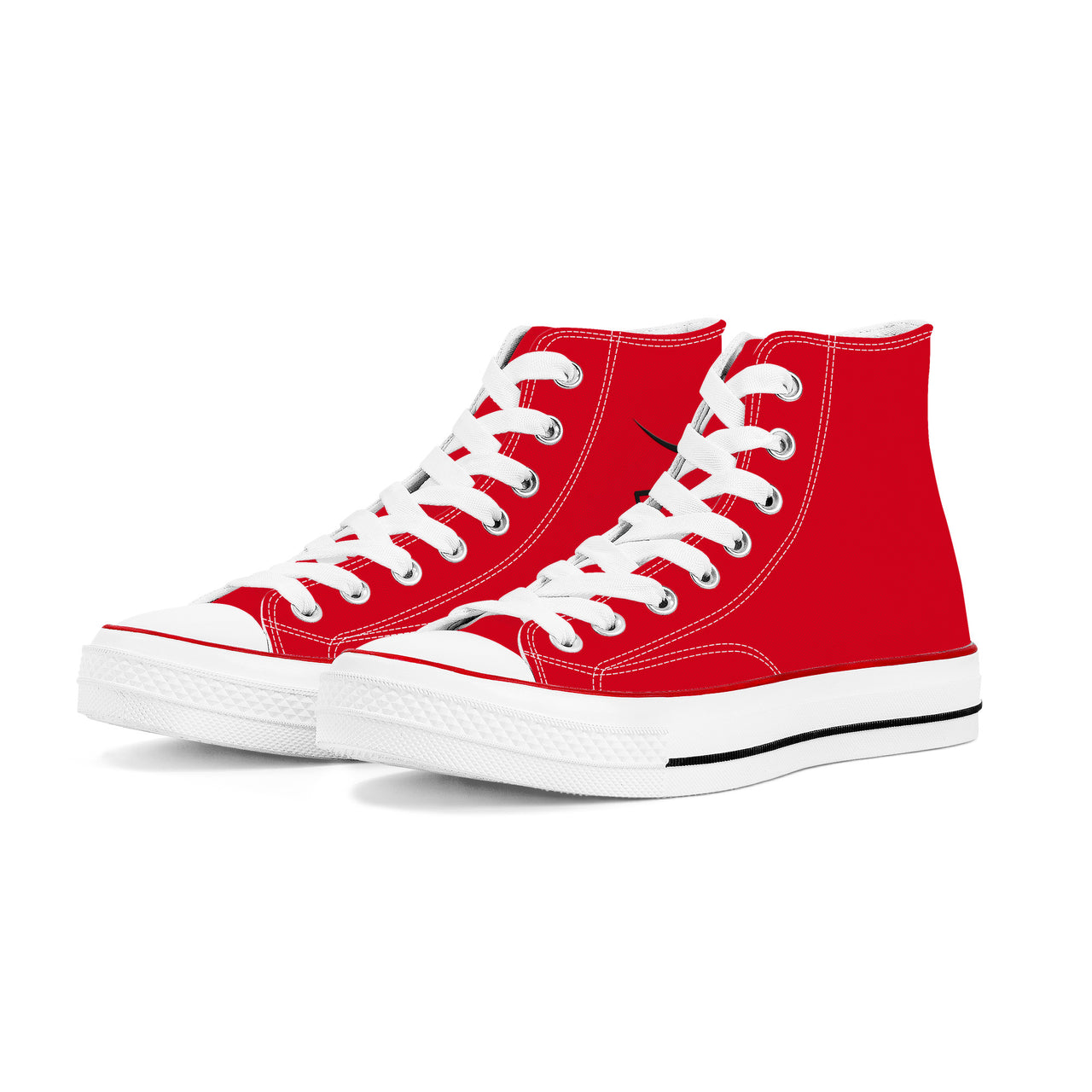 OOTO - D70 High Top Canvas Shoes - RED ENDEAVOR - DASH EN BLACK - White soles - 1 COLOR -