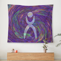 Thumbnail for OOTO - GLYPHIC EN WHITE - PURPLE SWIRL - Wall Tapestry - 3 SIZES -