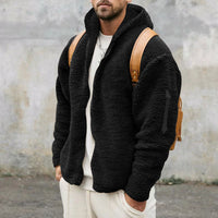 Thumbnail for Men's warm jacket, loose hooded casual jacket - K - 4 COLORS -