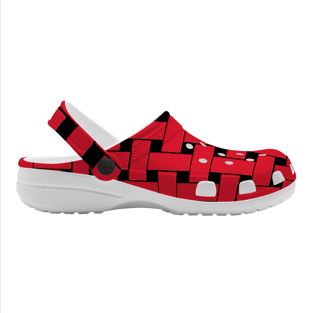 OOTO - RED WEAVE - WITH (OPTIONAL) PIVOTING HEEL STRAP - SF_S48_All Over Printing Crocs Clogs -