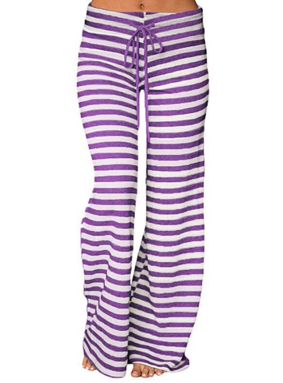 Fashion Versatile Comfortable Seasonal Women's Striped Pants - K - 5 COLORS -