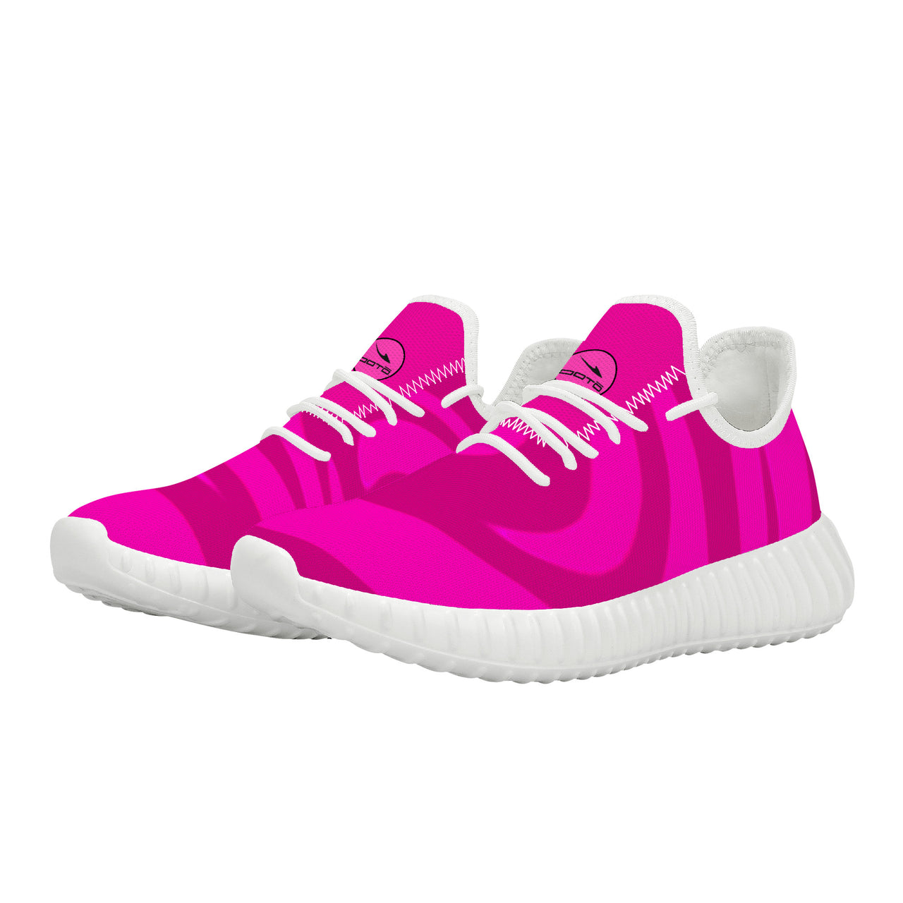 OOTO - Mesh Knit Sneakers - CLASSIC PK & B - PINK TIDE - White soles - 1 COLORS -