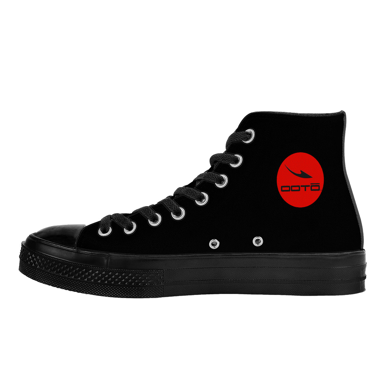 OOTO - SF_D71 High Top Canvas Shoes - CLASSIC B & R - Black soles - 1 COLOR -