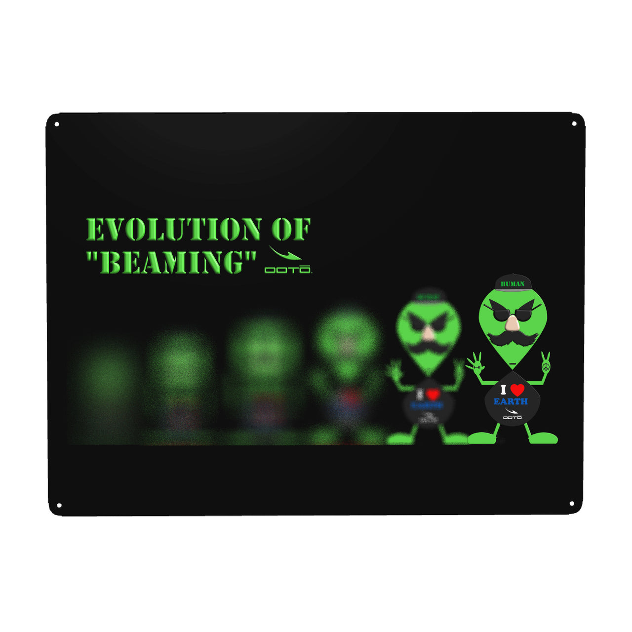 OOTO - AL IN THE 'EVOLUTION OF BEAMING' - HC_C77 Steel Metal Art Decor 12x16in (Horizontal) -