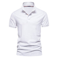 Thumbnail for Men's solid color lapel casual short-sleeved POLO shirt - K - 7 COLORS -