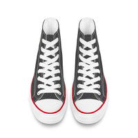 Thumbnail for OOTO - NOISEY GREY CLASSIC B & R - D70 High Top Canvas Shoes - White soles - 1 COLOR -