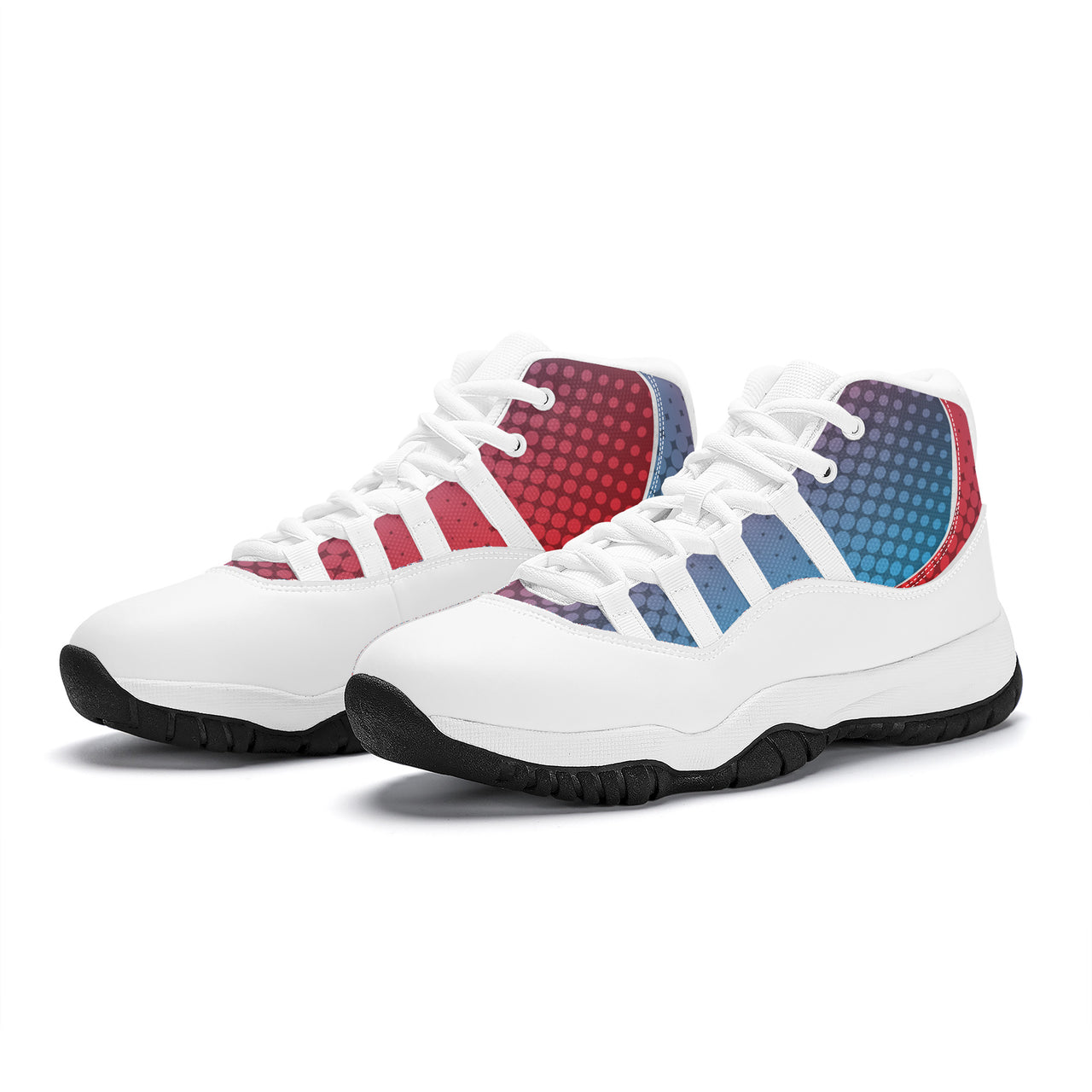 OOTO - GRADIENT FADE - High Top Air Retro Sneakers - White soles - 1 COLOR -