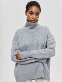 Thumbnail for New loose half turtleneck autumn and winter sweater - K - 6 COLORS -