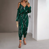 Thumbnail for Women's fashion jumpsuit commuting waist - K - 4 COLORS -