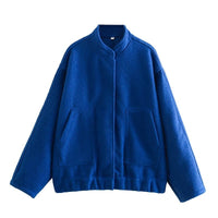 Thumbnail for Loose casual jacket Y2K stand collar concealed button jacket - K - 15 COLORS -