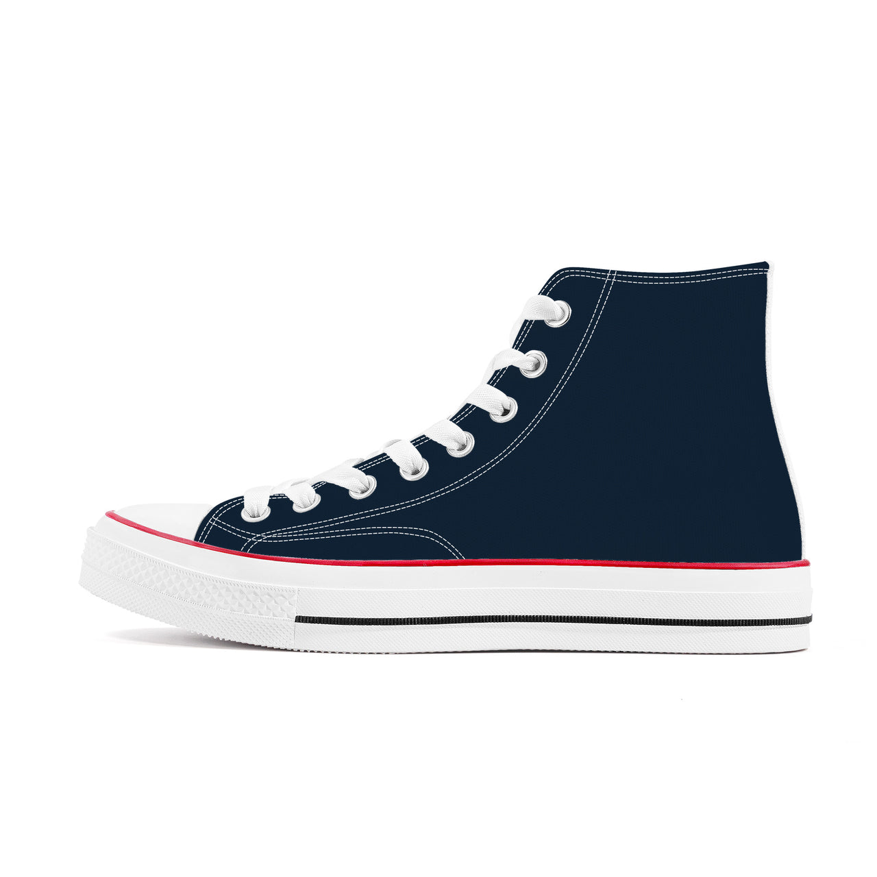 OOTO - High Top Canvas Shoes - BLUE LEAP - White soles - 1 COLOR -