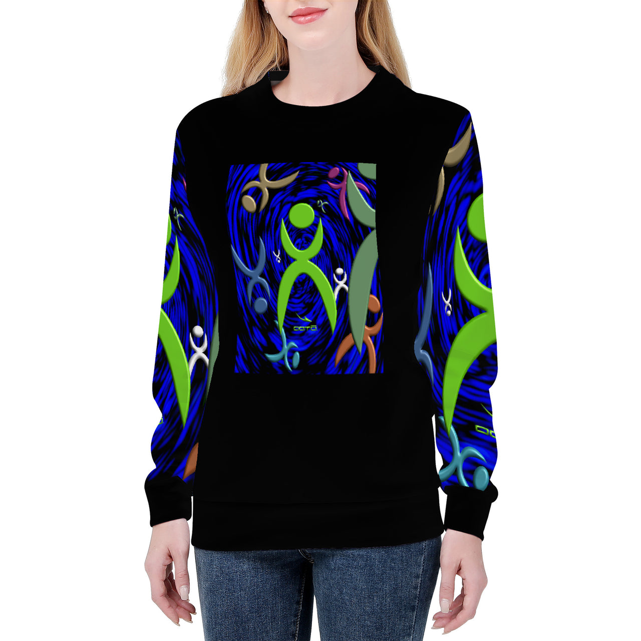 OOTO - GLYPHIC EN DIMENSIONAL GRASP - D84 Women's All Over Print Sweatshirt - 1 COLOR -