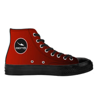 Thumbnail for OOTO - RED TO BLACK - SF_D71 High Top Canvas Shoes - Black soles - 1 COLOR -