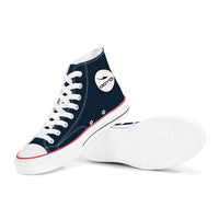 Thumbnail for OOTO - High Top Canvas Shoes - BLUE LEAP - White soles - 1 COLOR -