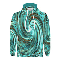 Thumbnail for OOTO - GREEN REALITY AQUATIC PHASE - D55 Men's All Over Print Hoodie - 1 COLOR -