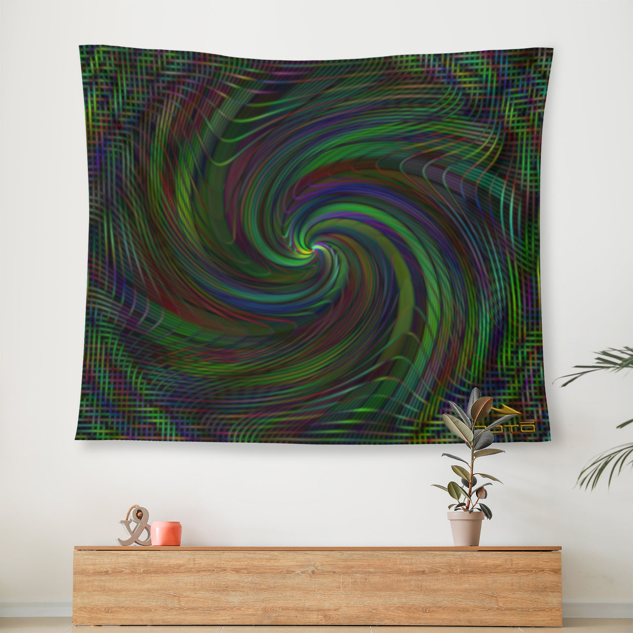 OOTO - GREEN REALITY - Wall Tapestry - 3 SIZES -