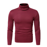 Thumbnail for Men's fleece pullover turtleneck knitted top - K - 6 COLORS -