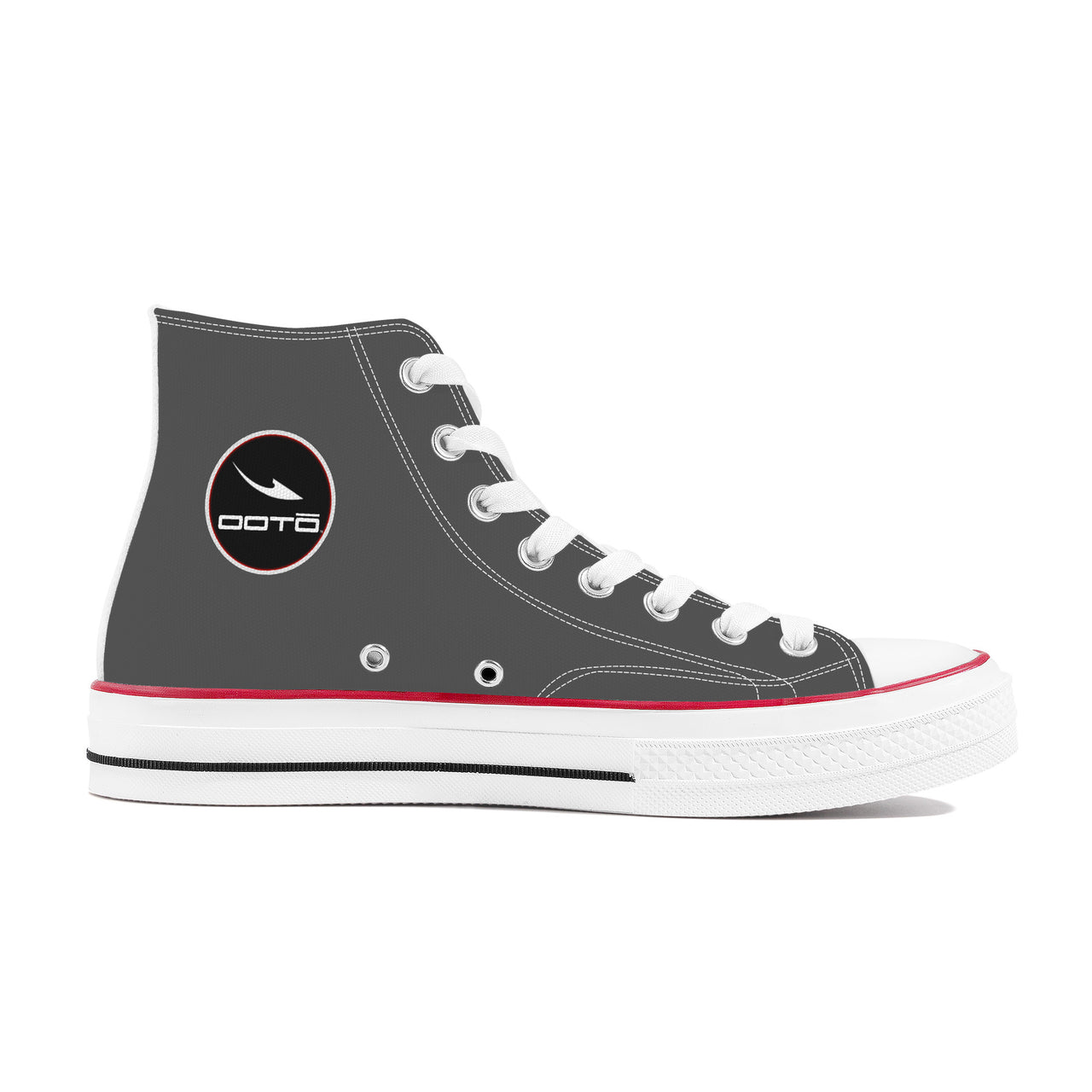 OOTO - GRAY ESCAPE - High Top Canvas Shoes - White soles - 1 COLOR -