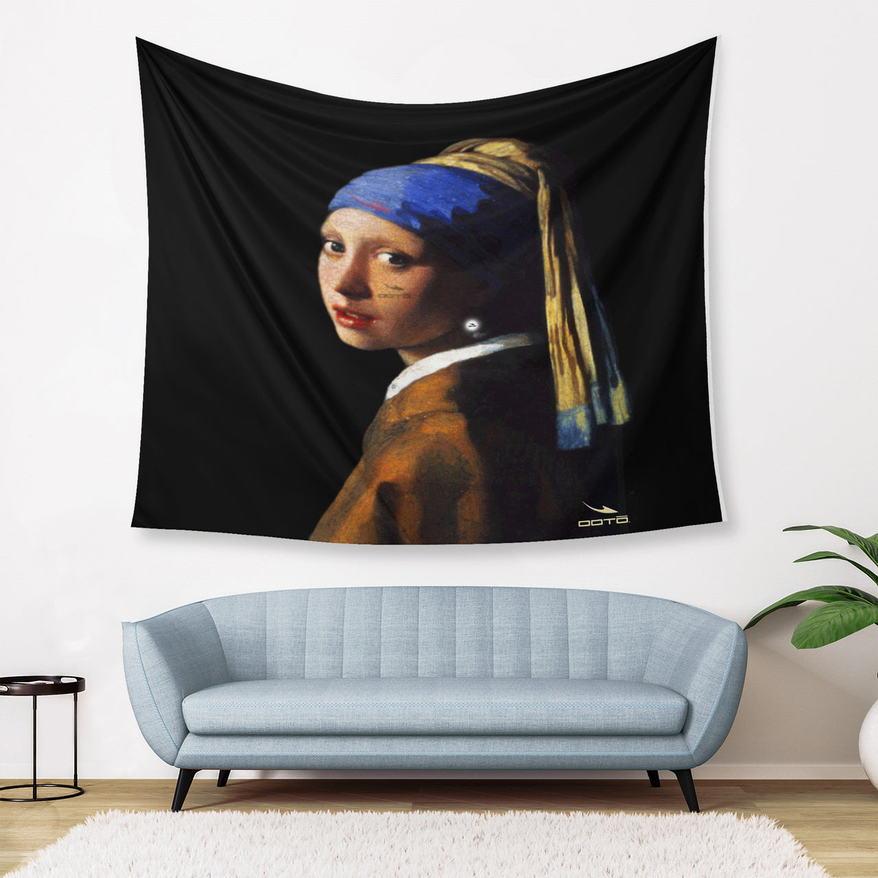 VERMEERS' THE GIRL WITH THE PEARL EAR RING X OOTO - Wall Tapestry - 3 SIZES -