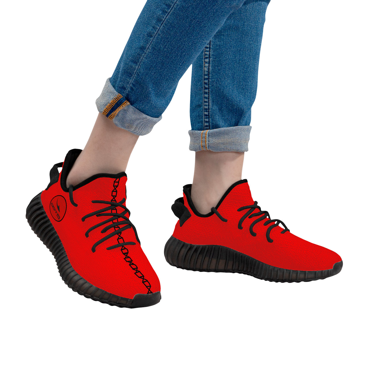 OOTO - Breathable Mesh Knit Sneaker - CALL ME RED - Black soles - 1 COLOR -