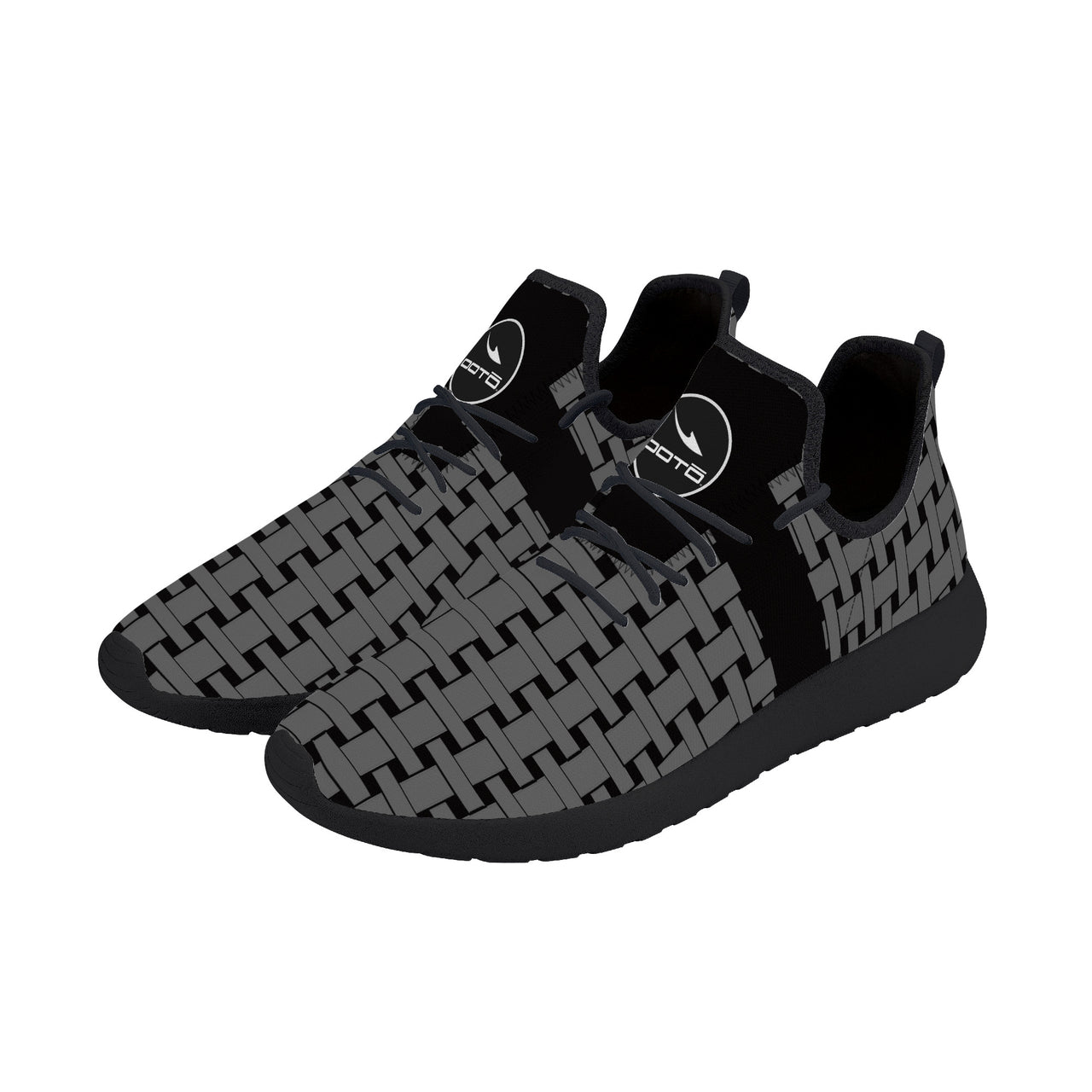 OOTO - Lightweight Mesh Knit Sneaker - GREY WEAVE ON BLACK - Black soles - 1 COLOR -