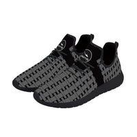 Thumbnail for OOTO - Lightweight Mesh Knit Sneaker - GREY WEAVE ON BLACK - Black soles - 1 COLOR -