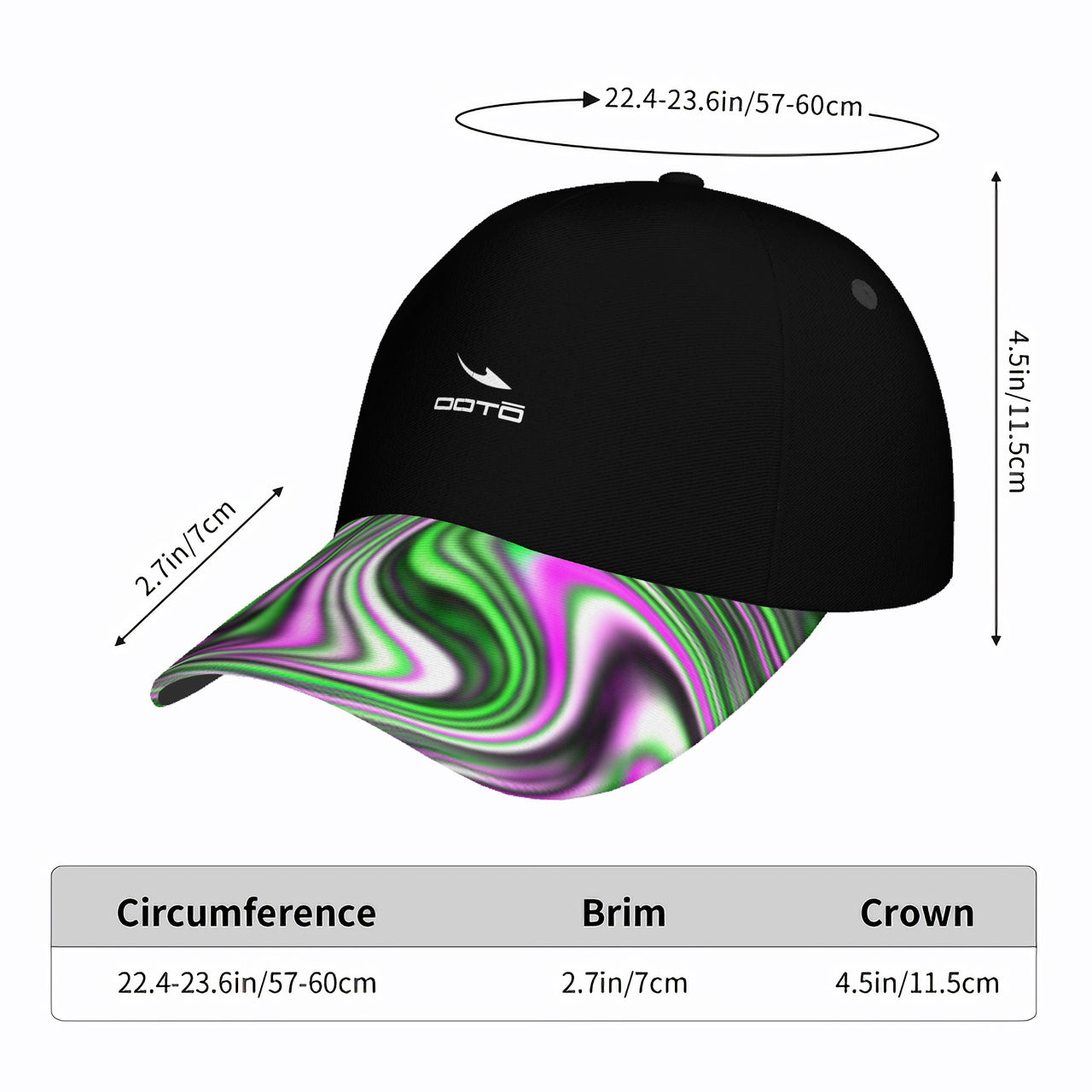 OOTO - GROOVY BRIM WITH DASH - HC_T9 Curved Brim Baseball Cap - 1 COLOR -