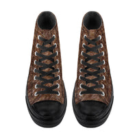 Thumbnail for OOTO - YETI? (fur print) - High Top Canvas Shoes - Black soles - 1 COLOR -