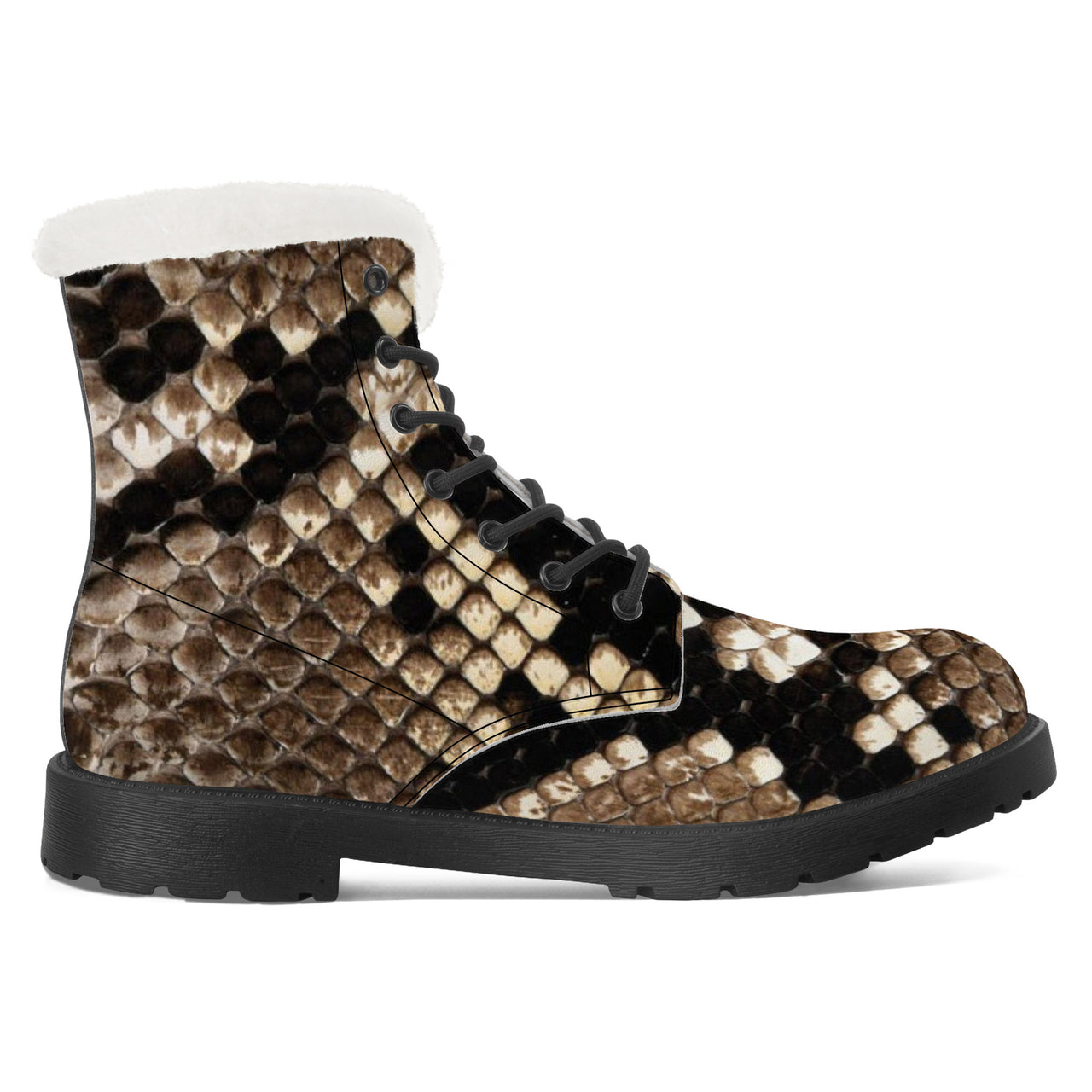 OOTO - SNAKE SKIN (PRINT) - SF_D86 Faux Fur Synthetic Leather Boots -