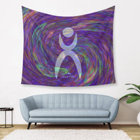 Thumbnail for OOTO - GLYPHIC EN WHITE - PURPLE SWIRL - Wall Tapestry - 3 SIZES -