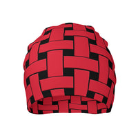 Thumbnail for OOTO - RED WEAVE ON BLACK - HC_T6 Adult Knitted Beanie - 1 COLOR -