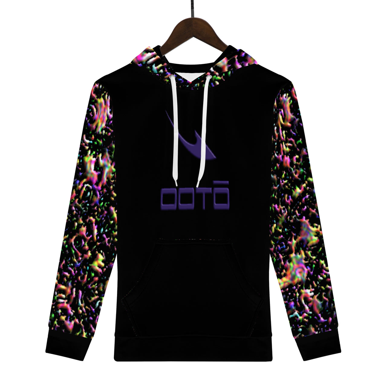 OOTO - XPARENT DASH EN PURPLE W/ CHAOTIC MESS SLEEVES & HOOD - D55 Men's Print Hoodie - 1 COLOR -