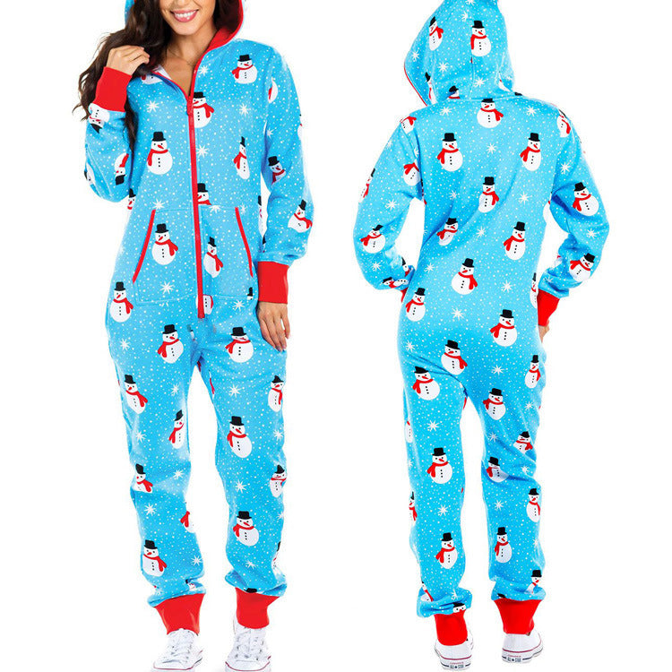 Women's elk print one-piece home wear pajamas - K - 6 PATTERNS - CHECK US OUT! -